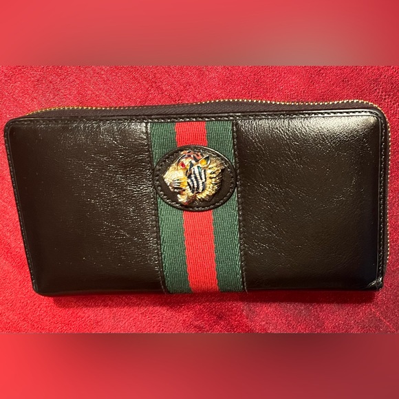 Gucci Rajah TigerHead Zip Around Wallet, Black - Picture 2 of 10